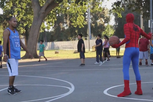 spiderman basketball