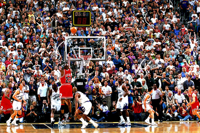 Michael Jordan Last Shot vs Jazz Basketball Wallpaper