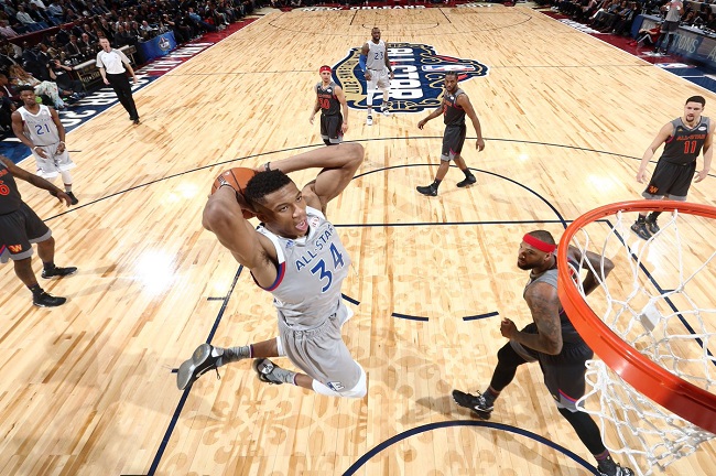giannis antetokounmpo all star game east dunk