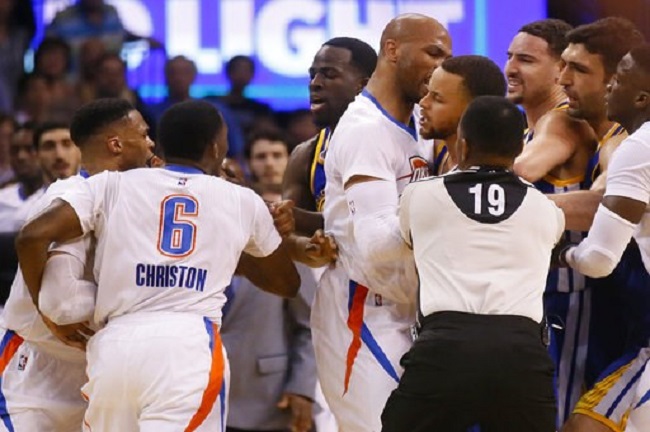 steph curry westbrook fight