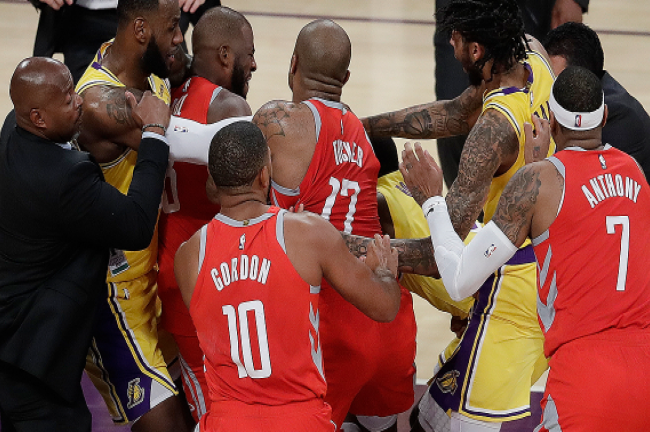 lakers rockets fight