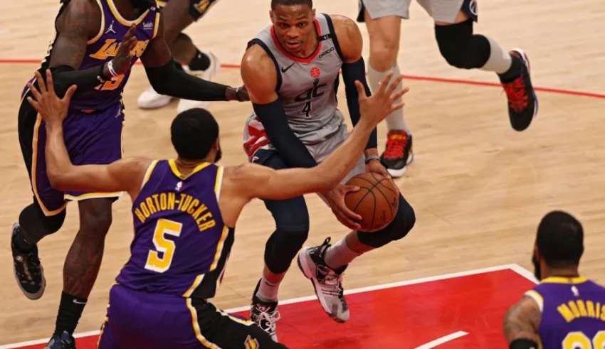 rusell westbrook wizards lakers scaled